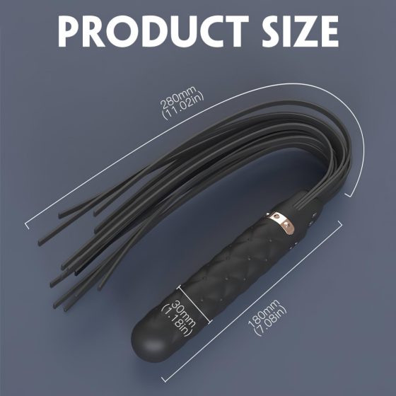 HD Bloody Mary - Rechargeable, Waterproof Vibrator and Whip (Black)