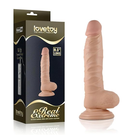 Lovetoy Real Extreme - Suction Cup Dildo with Balls - 21cm (Natural)