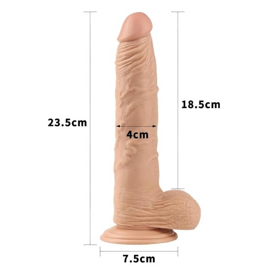 Lovetoy Real Extreme - Suction Cup Dildo With Balls - 24cm (Natural)