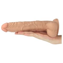   Lovetoy Real Extreme - suction cup dildo with testicles - 24cm (natural)