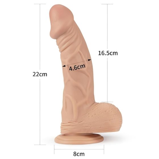 Lovetoy Real Extreme - Suction Cup Dildo With Balls - 23cm (Natural)