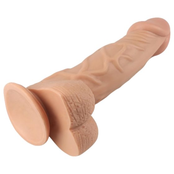 Lovetoy Real Extreme - suction cup, realistic dildo with testicles - 23cm (natural)