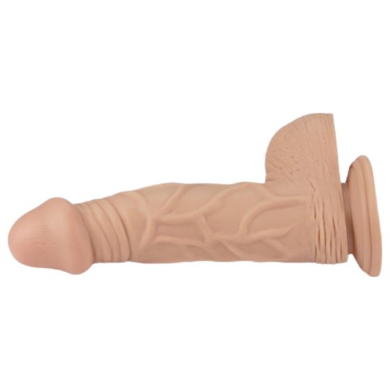 Lovetoy Real Extreme - suction cup, realistic dildo with testicles - 23cm (natural)