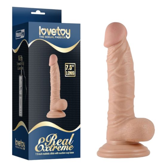 Lovetoy Real Extreme - G-spot dildo with base and balls - 19cm (natural)