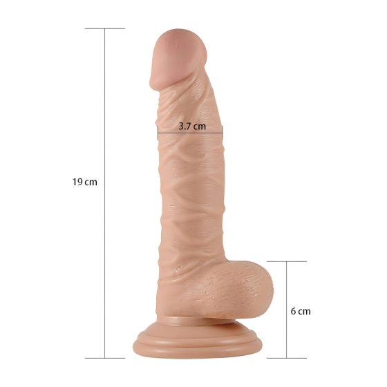 Lovetoy Real Extreme - G-spot dildo with base and balls - 19cm (natural)