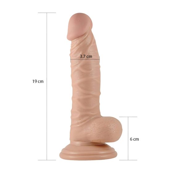 Lovetoy Real Extreme - Base, Testicle G-Spot Dildo - 19cm (Natural)