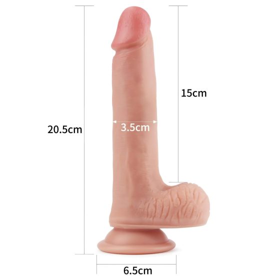 Lovetoy Nature Cock - dual-layer realistic dildo - 20cm (natural)