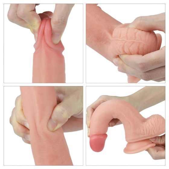 Lovetoy Nature Cock - dual-layer realistic dildo - 20cm (natural)