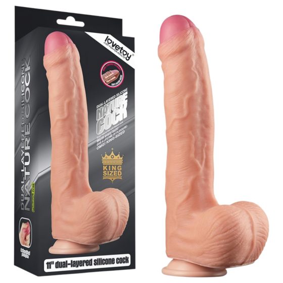 Lovetoy Nature Cock - Double Layer Realistic Dildo - 28cm (Natural)