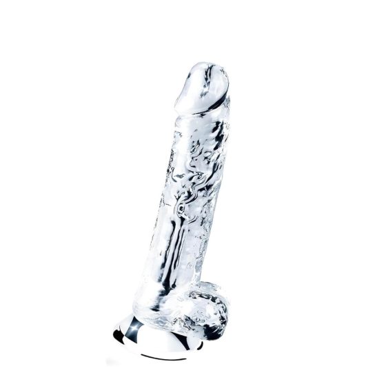 Lovetoy Flawless Clear - Suction Cup Dildo with Balls - 19cm (Transparent)