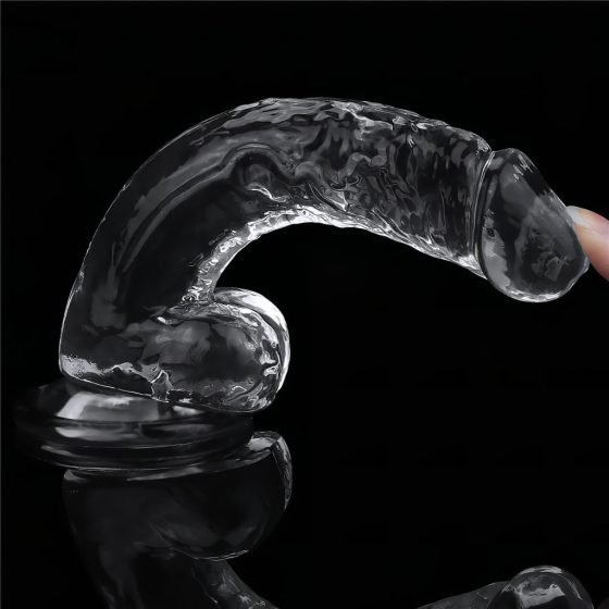 Lovetoy Flawless Clear - Suction Cup Dildo with Balls - 19cm (Transparent)