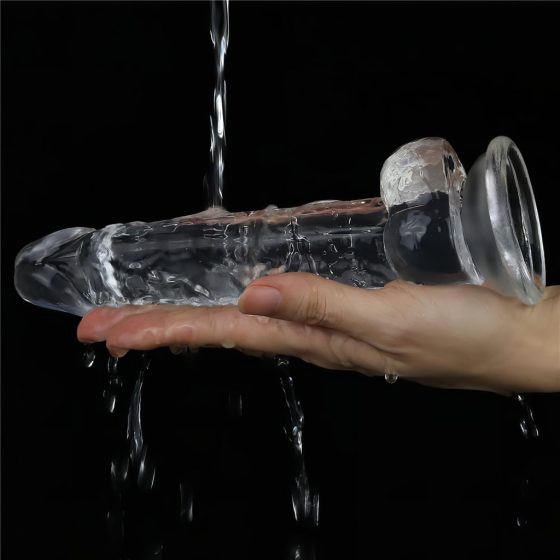 Lovetoy Flawless Clear - Suction Cup Dildo with Balls - 19cm (Transparent)