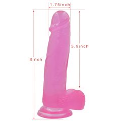   Lovetoy Jelly Studs - Suction Cup Realistic Dildo - 20cm (Pink)