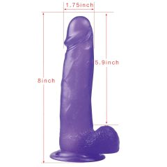   Lovetoy Jelly Studs - realistic dildo with suction cup - 20cm (purple)