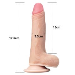   Lovetoy Sliding-Skin - Dual-Layer Suction Cup Dildo - 18cm (Natural)