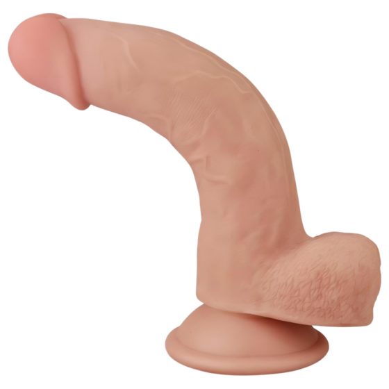 Lovetoy Sliding-Skin - Double Layered Suction Cup Dildo - 21cm (Natural)