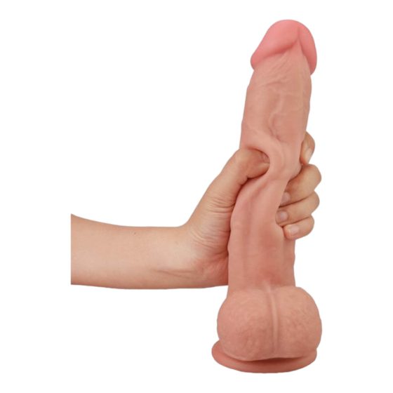 Lovetoy Sliding-Skin Dual-Layer Suction Cup Dildo - 23cm (Natural)