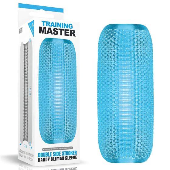 Lovetoy Training Master - Double-Sided Ribbed Masturbator (Blue)