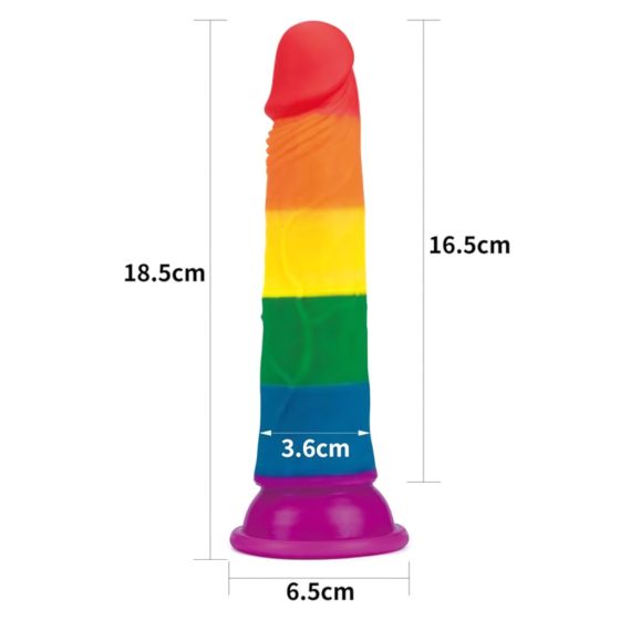 Lovetoy Prider - Lifelike Dildo - 19cm (Rainbow)