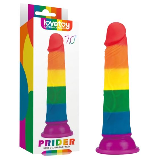 Lovetoy Prider - Lifelike Dildo - 19cm (Rainbow)