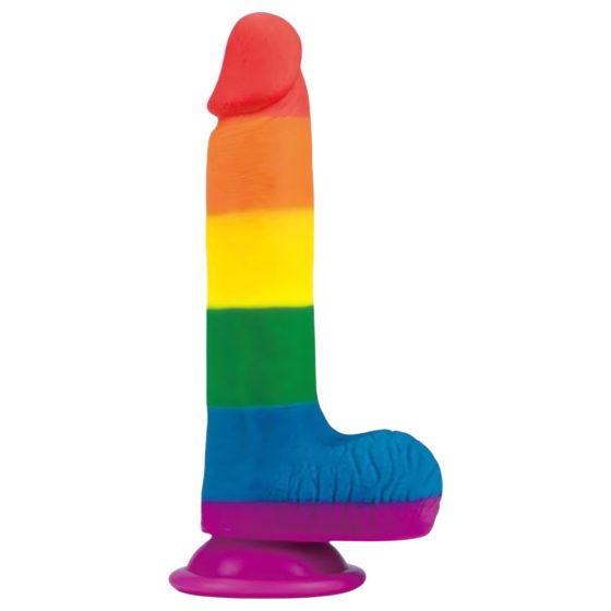 Lovetoy Prider - Realistic Dildo with Balls - 20cm (Rainbow)