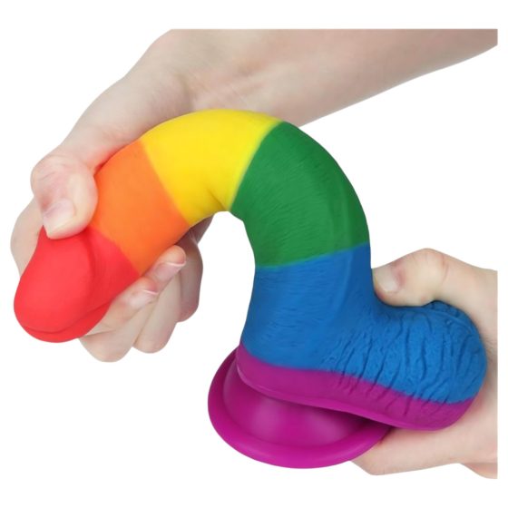 Lovetoy Prider - Realistic Dildo with Balls - 20cm (Rainbow)