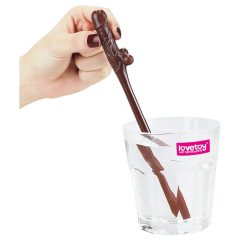 LoveToy - Realistic Penis Straw (Natural-Brown-Black)