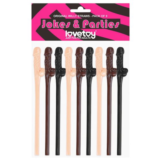 LoveToy - Realistic Penis Straw (Natural-Brown-Black)