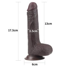   LoveToy Sliding-Skin - Dual-Layered Suction Cup Dildo - 18cm (Brown)