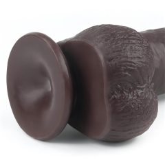   Lovetoy Sliding-Skin Dual-Layer Suction Cup Dildo - 9 Inches (Brown)