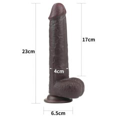   Lovetoy Sliding-Skin Dual-Layer Suction Cup Dildo - 9 Inches (Brown)