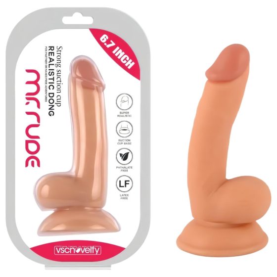 Mr. Rude - Suction Cup Realistic Dildo - 18cm (Natural)