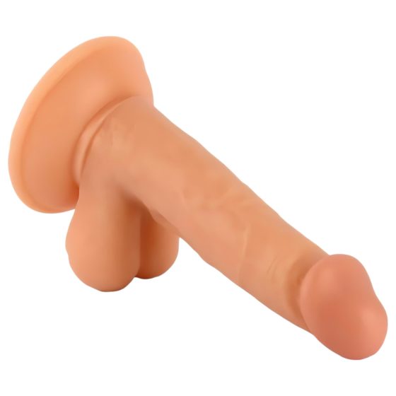 Mr. Rude - suction-cup, realistic dildo with testicles - 17cm (natural)