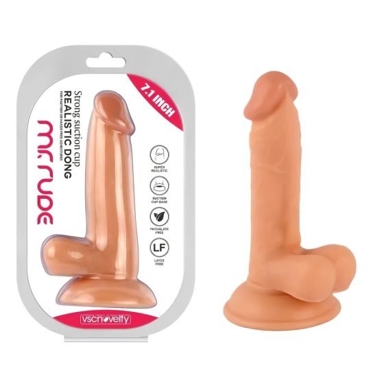 Mr. Rude - Suction Cup Realistic Dildo - 17cm (Natural)