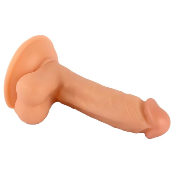 Mr. Rude - suction-cup, realistic dildo with testicles - 17cm (natural)