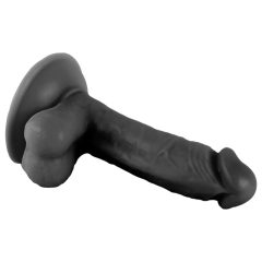 Mr. Rude - clamp-on, testicle dildo - 17cm (black)