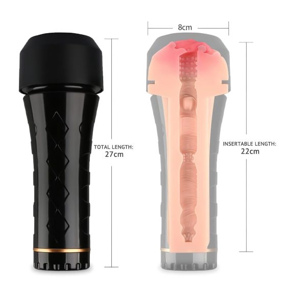 Tracy's Dog Cup - Lifelike Pocket Pussy Masturbator Case (Black-Natural)