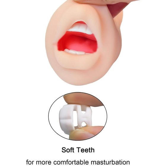 Tracy's Dog Cup - Realistic Mouth Masturbator with Teeth (Natural)