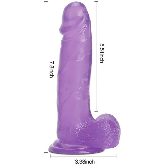 Tracy's Dog Jelly 8 - Suction Cup Dildo with Balls (Purple)