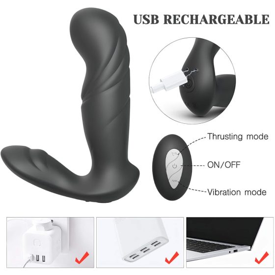 / Tracy's Dog Lucky 7 - Radio-Controlled Thrusting Vibrator (Black)