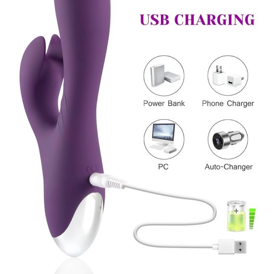 Tracy's Dog Rabbit - Waterproof, Rechargeable Clitoral Vibrator (Purple)