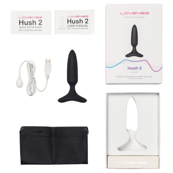 LOVENSE Hush 2 XS - Rechargeable Small Anal Vibrator (25mm) - Black