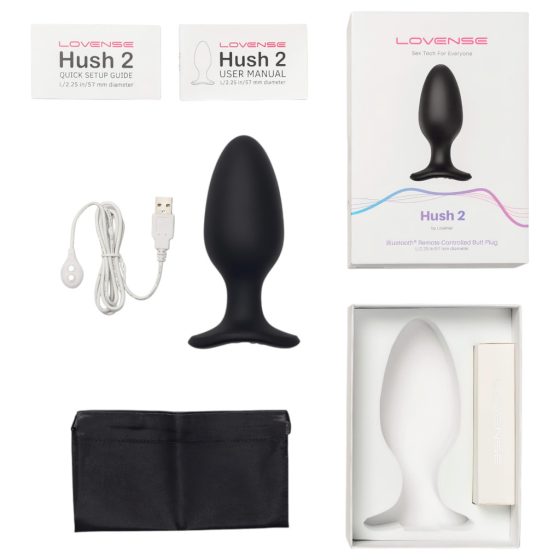 LOVENSE Hush 2 L - Rechargeable Small Anal Vibrator (57mm) - Black