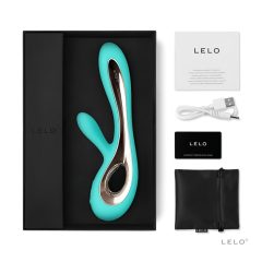   LELO Soraya 2 - Rechargeable, Waterproof Vibrator with Clitoral Arm (Turquoise)