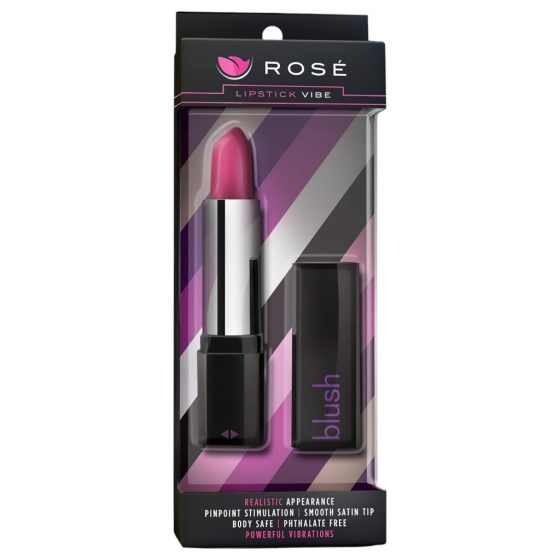 Waterproof Lipstick Vibrator - Blush Rosé (Black-Pink)