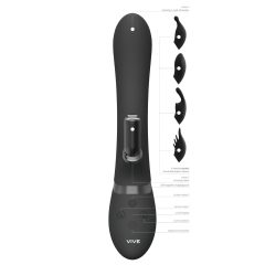   Vive Chou - rechargeable, interchangeable head clitoral vibrator (black)