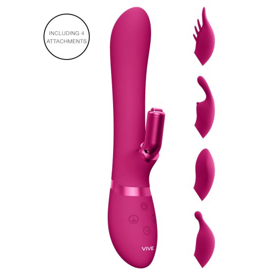 Vive Chou - Rechargeable, Interchangeable Head Clitoral Vibrator (Pink)