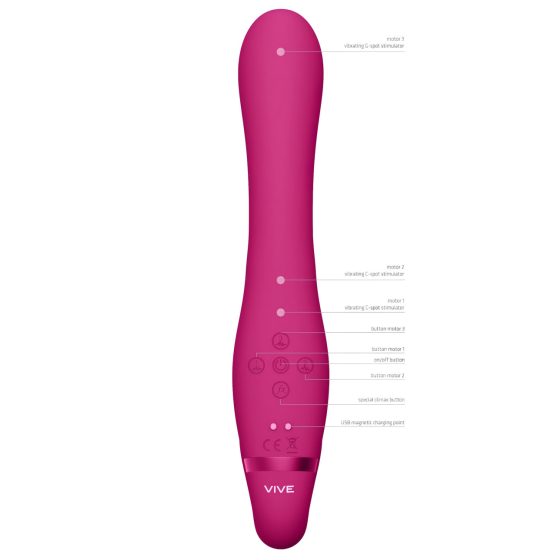 Vive Suki - Rechargeable Strapless Strap-On Vibrator (Pink)