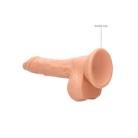 RealRock Dong 7 - Realistic Dildo with Testicles (17cm) - Natural