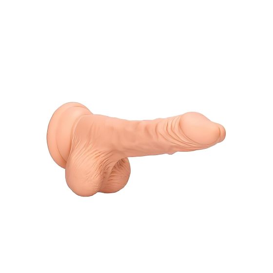 RealRock Dong 7 - Realistic Dildo with Testicles (17cm) - Natural